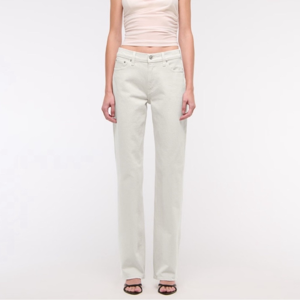 NWT Abercrombie & Fitch Low Rise Baggy Jean Light Grey Size 26 Long